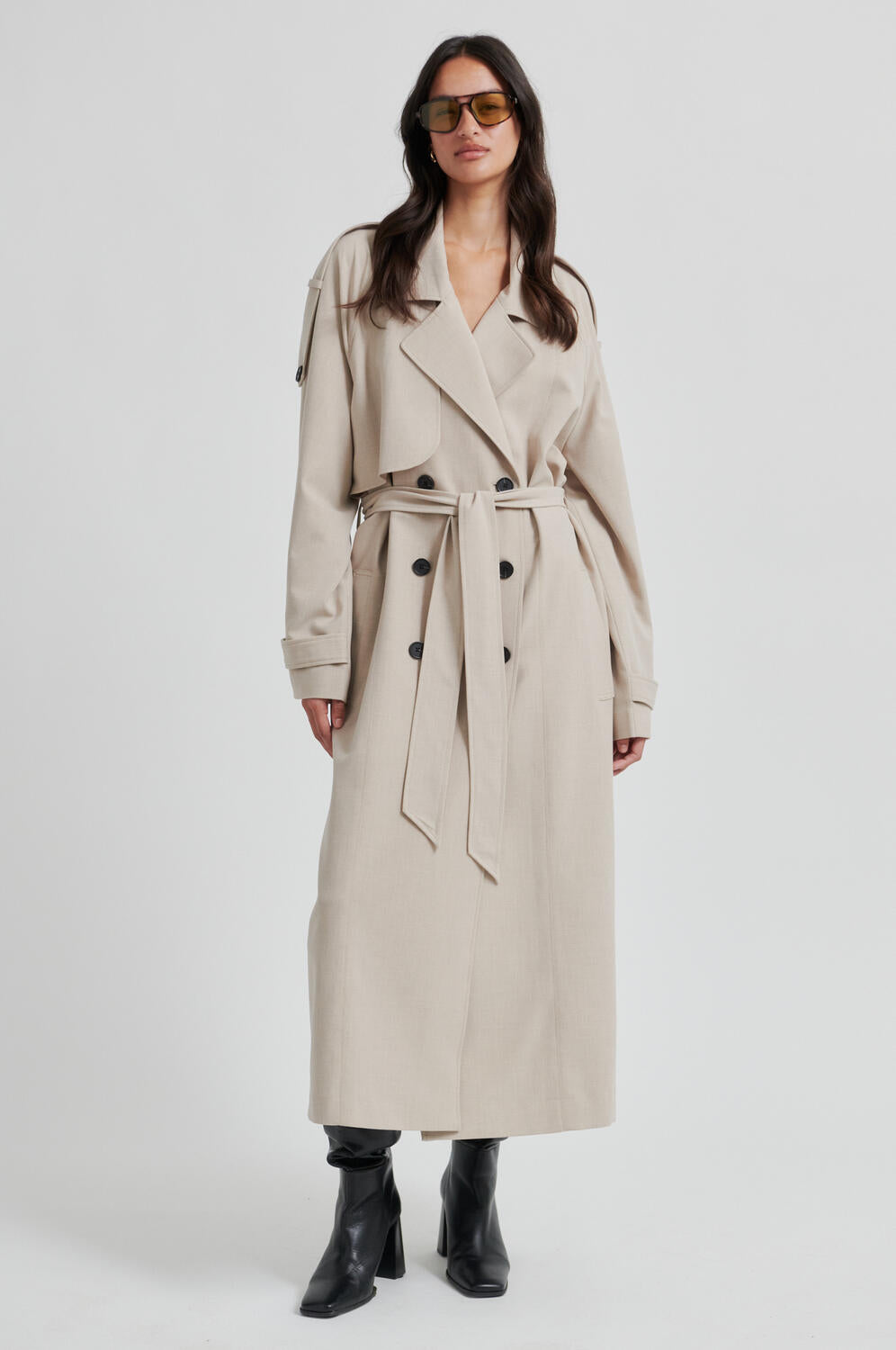 Zoie trenchcoat - Light Beige Melange